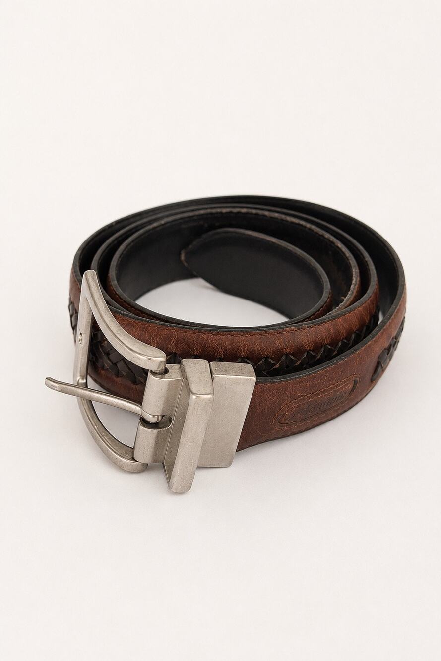 Columbia Genuine Leather Braided Belt – Brown/Black Size 40